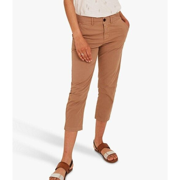 FAT FACE FARNHAM Chino Capris Pearwood Brown Cotton/Elastane Sz 12 \ NWT - Picture 2 of 15